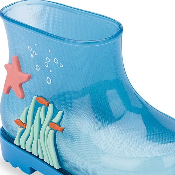 NEW Mini Melissa Baby Toddler Under The Sea Waterproof Starfish Seaweed Wellies - Picture 4 of 7